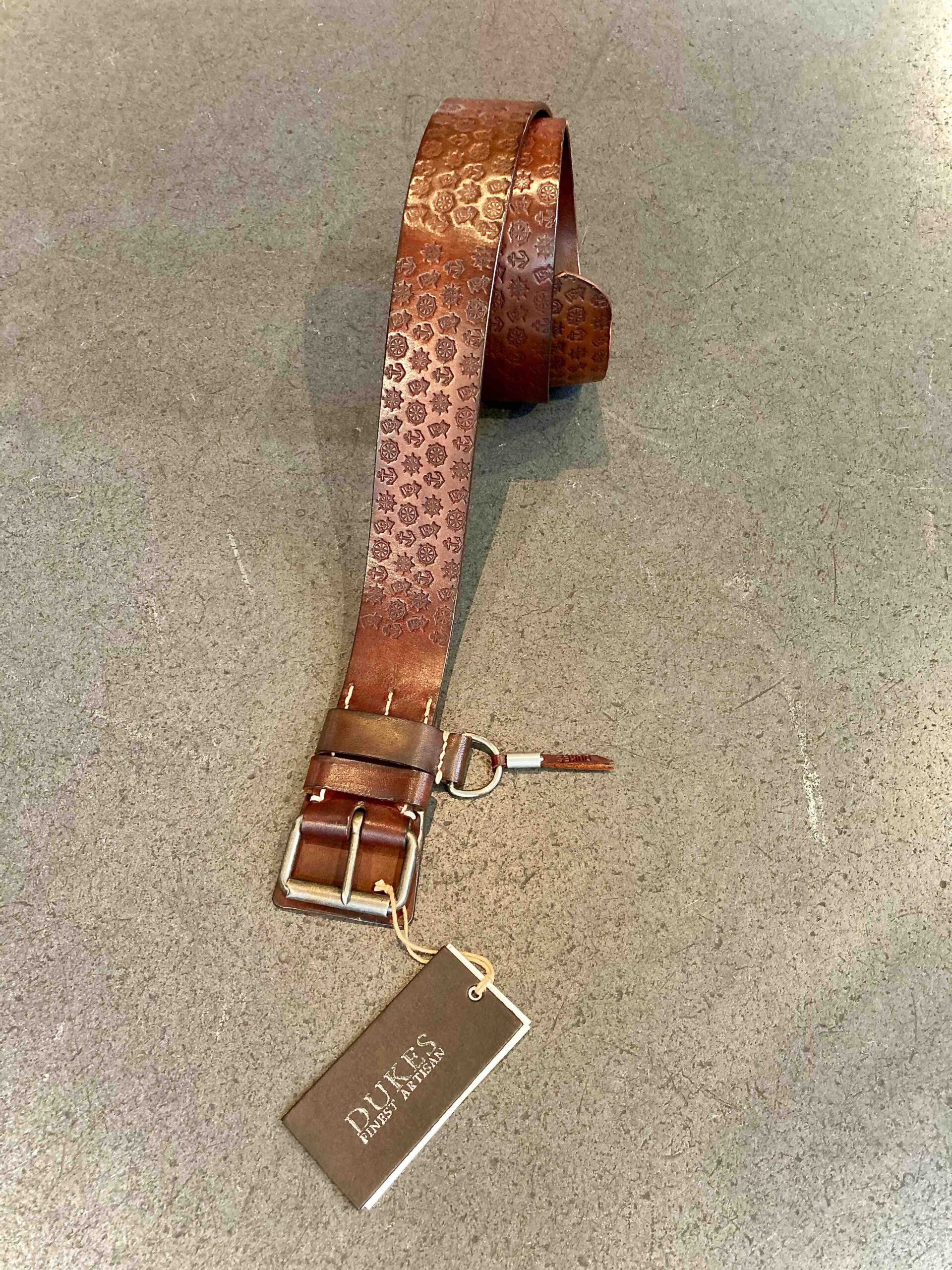 Belt, wear Over Dukes handgefertigt Gross Ledergürtel, Finest real „All Artisan geprägter – Navy“